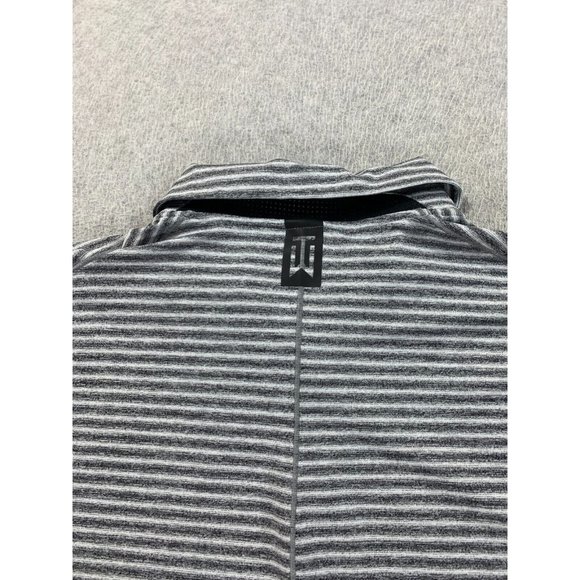 Nike Dri Fit Tiger Woods Striped Short Sleeve Golf Shirt (Men's Large) Gray - Picture 10 of 11